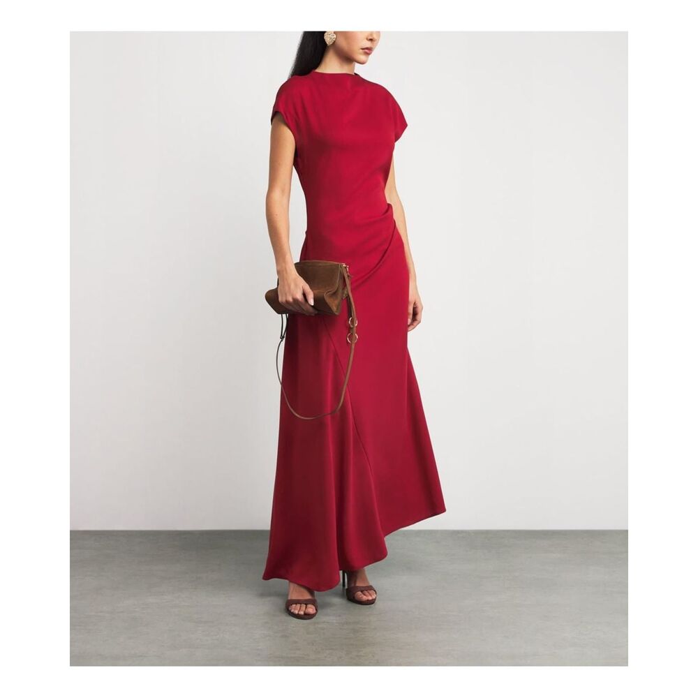 STAUD Zaya Crepe Cap-Sleeve Maxi Dress NWT size 4